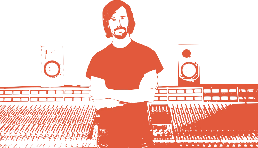 Simon Moro at the SSL console, in the site's coral